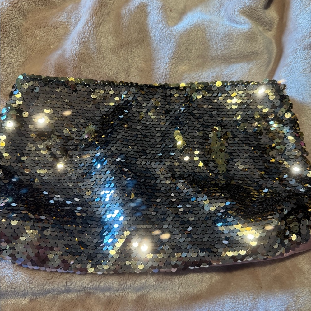Sequin Clutch Bag - pink